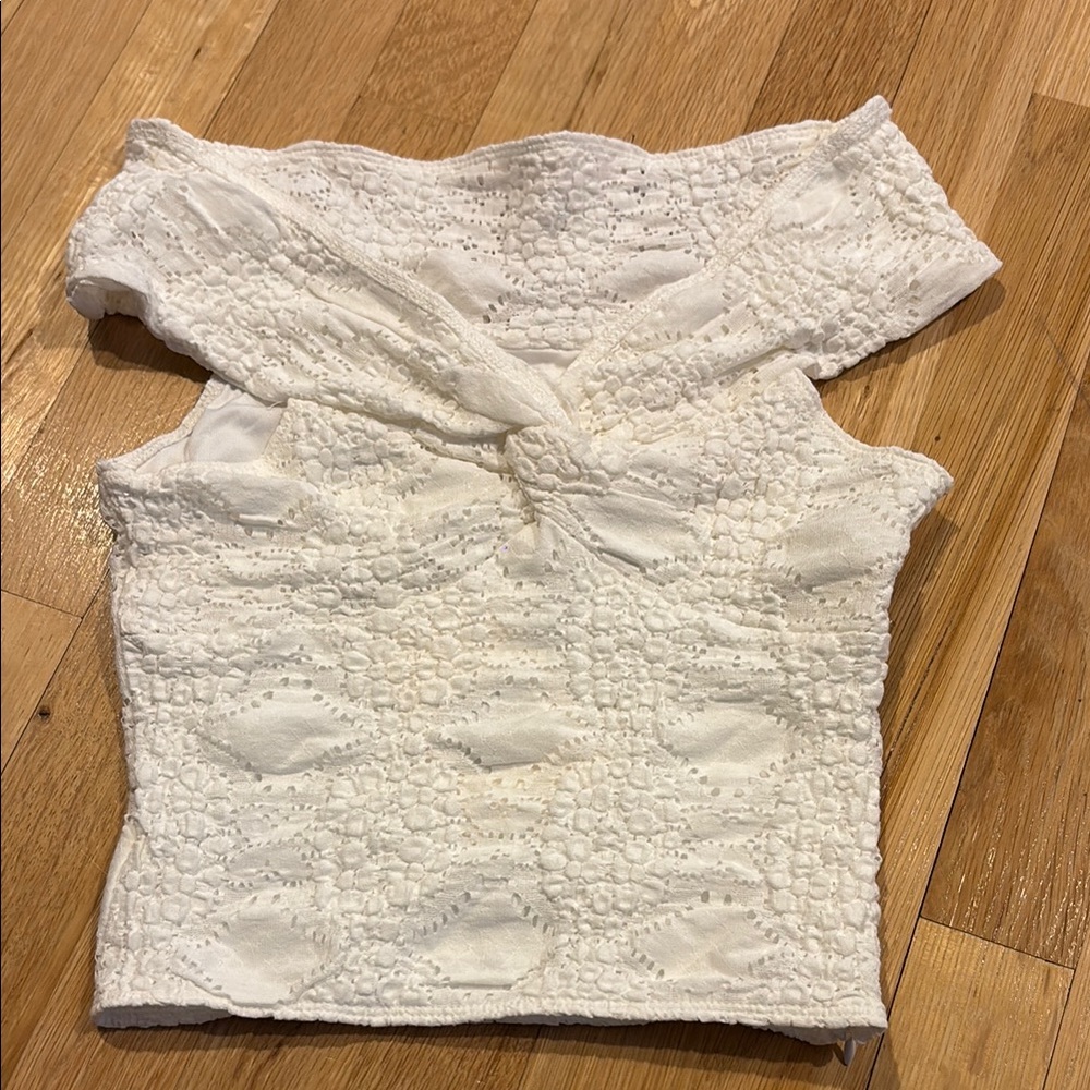 NWT Peppermayo Women’s White Crochet Top Size 2